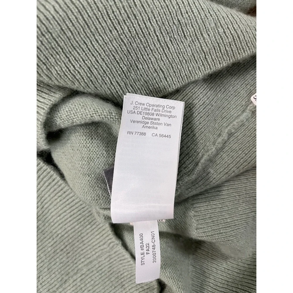 J.Crew 100% Cashmere Sweater Women's XS Light Green Crew-neck Long Sleeve EUC